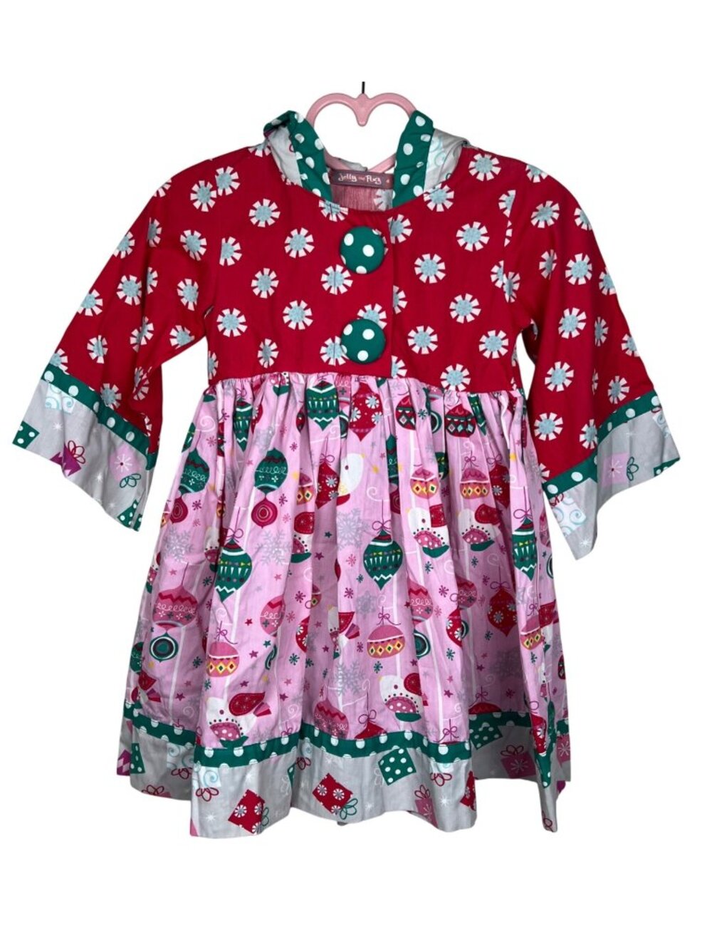 Jelly the Pug Noel Hannah Dress *2 tiny spots inside hood